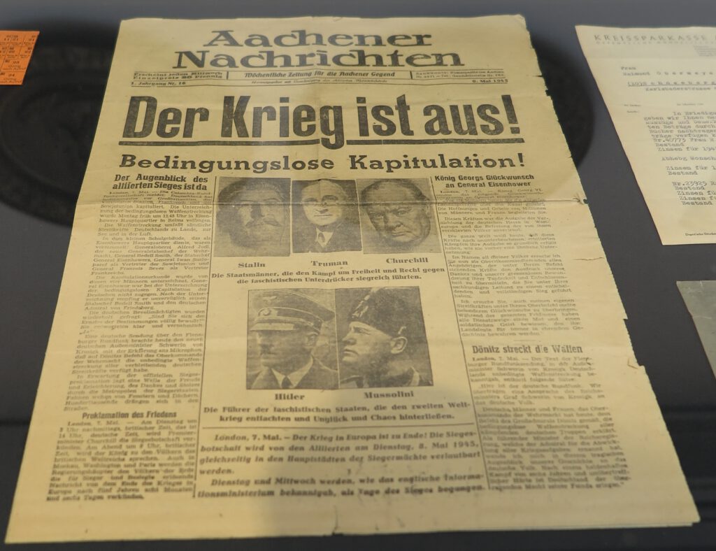 Aachener Nachrichten vom 8.Mai 1945, Quelle: Wikipedia